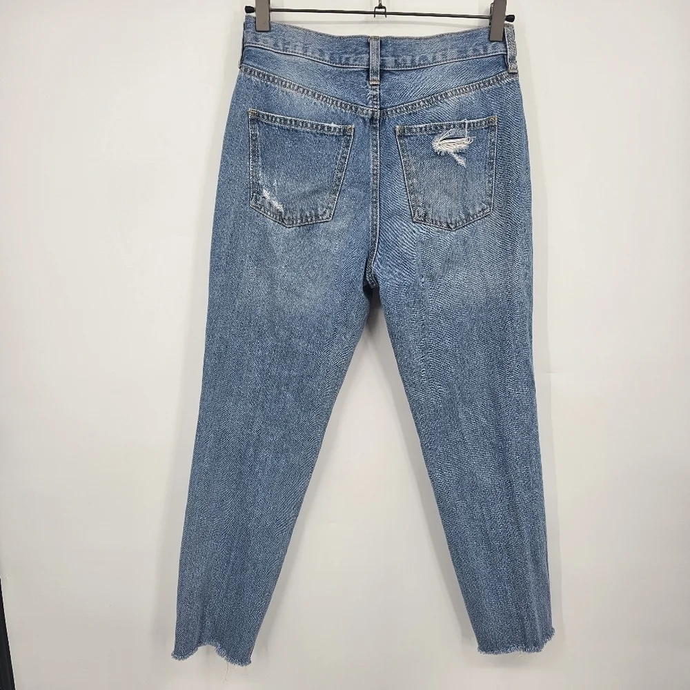 Free People We The‎ Free Distressed Button Fly Skinny Jeans Size 26 Blue